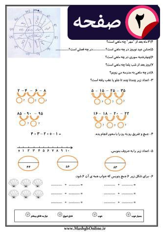 ارزشیابی فارسی و ریاضی کلاس اول