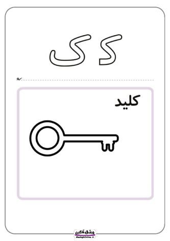 نقاشی حرف (ک) | از رنگ آمیزی تا لوحه نویسی (21 صفحه PDF)